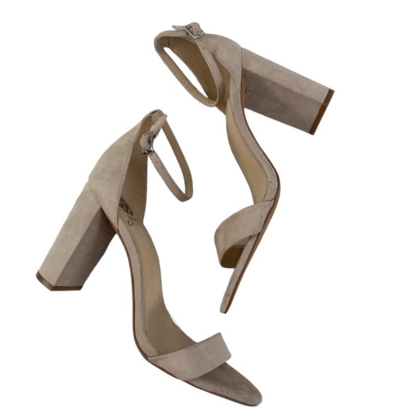NEW $120 Vince Camuto Genuine Suede Ankle Strap Pumps Heels Nude Light Tan 10 - Picture 4 of 9
